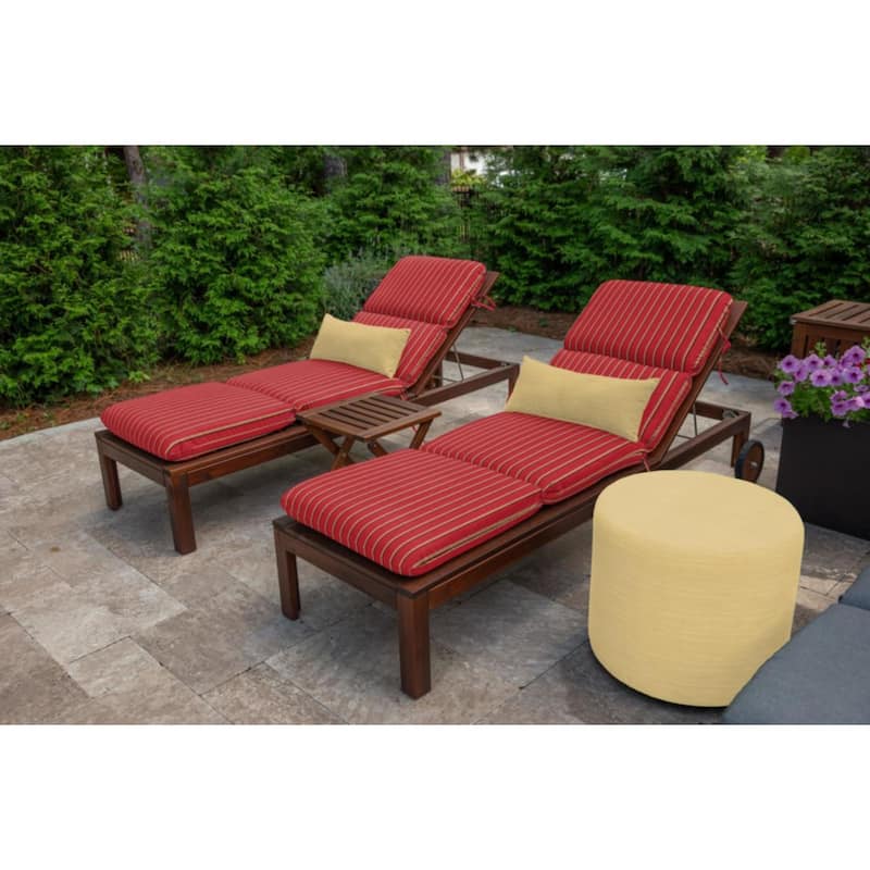 Casual Cushion Sunbrella® Fabric 1-Piece Outdoor Chaise Cushion, 22.5"W x 74"L - 22.5"W x 74"L