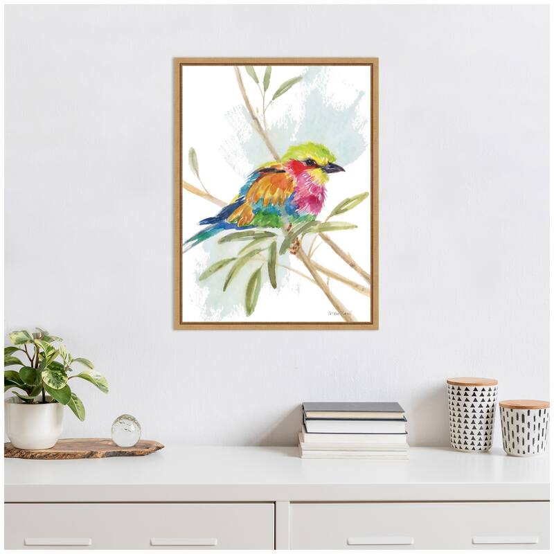 Kate and Laurel Bright Bird by Patricia Shaw Framed Canvas Wall Art Print