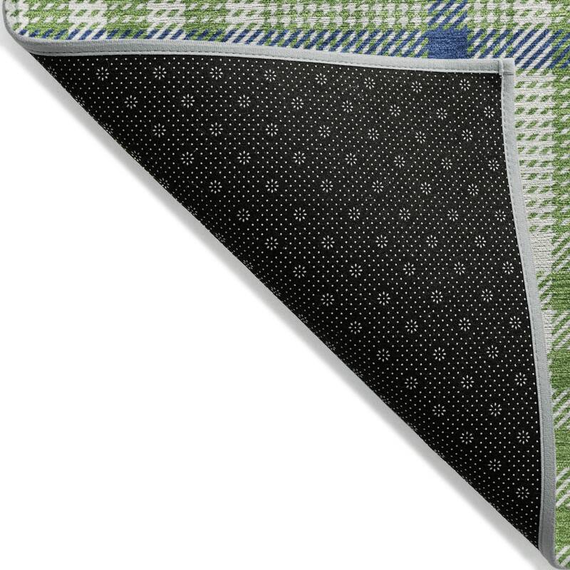 HomeRoots Plaid Transitional Rectangle Outdoor Rug