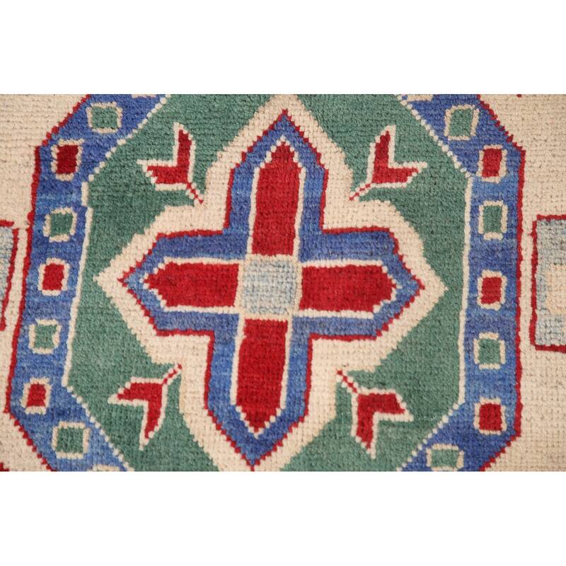 Red Kazak Area Rug Handmade Bedroom Wool Carpet - 6'7" x 10'4"