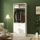 preview thumbnail 12 of 76, Kyrvo Freestanding Closet System with 3 Wooden Drawers ＆ Hanging Rod ＆ Storage Shelf, Modular Walk-in Closet Organizer Wardrobe