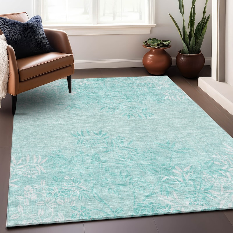 Premium Washable Super Soft Floral Imprints Mayfield Rug