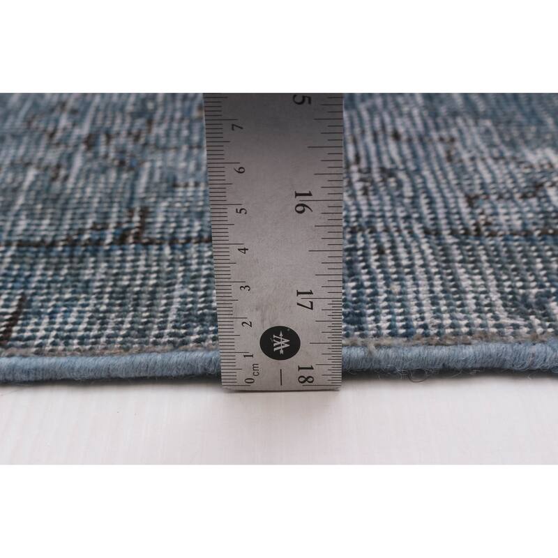 ECARPETGALLERY Hand-knotted Color Transition Denim Blue Wool Rug - 9'4 x 12'6