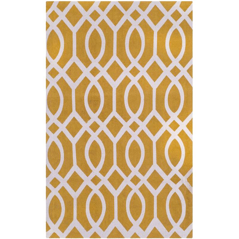 SAFAVIEH Handmade Cedar Brook Maral Modern Cotton Rug - 2'3" x 3'9" - Citron/Ivory