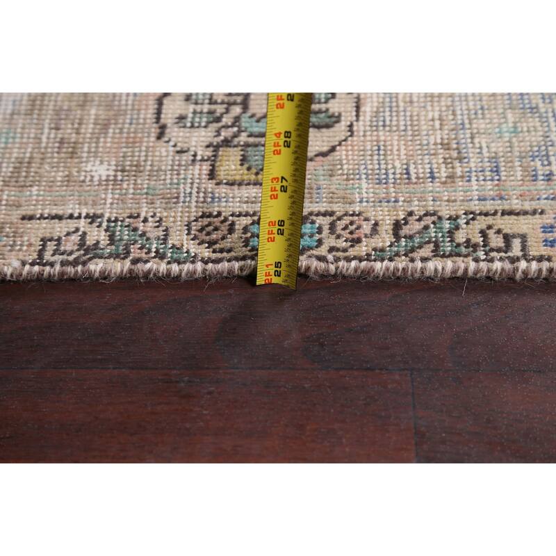 Muted Distressed Tabriz Persian Area Rug Wool Hand-knotted Carpet - 6'6" x 9'1"