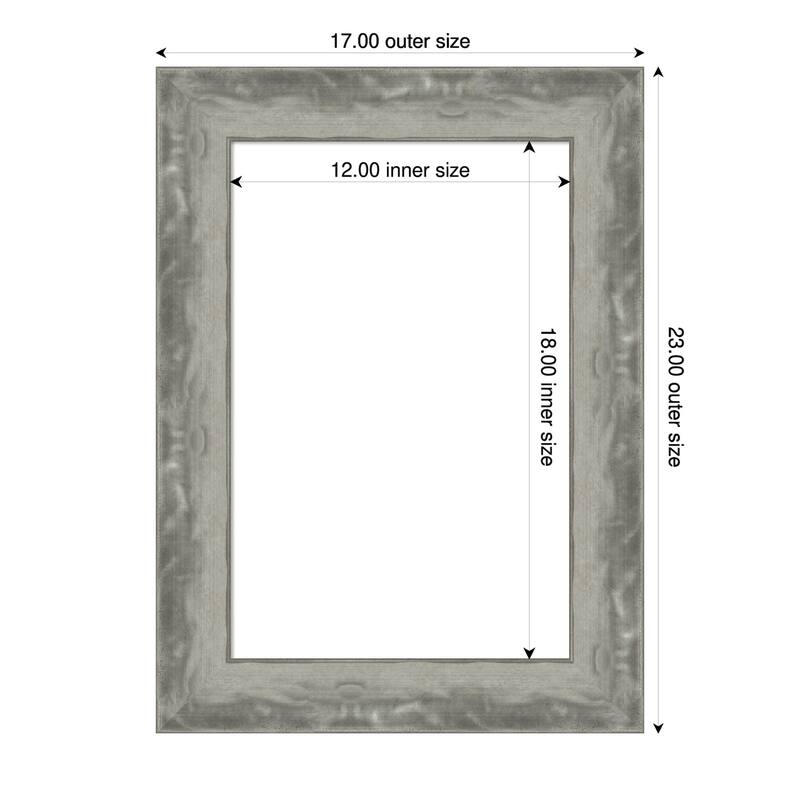 Amanti Art Waveline Silver Narrow Framed Dry Erase Magnetic Board - 17 x 23 in