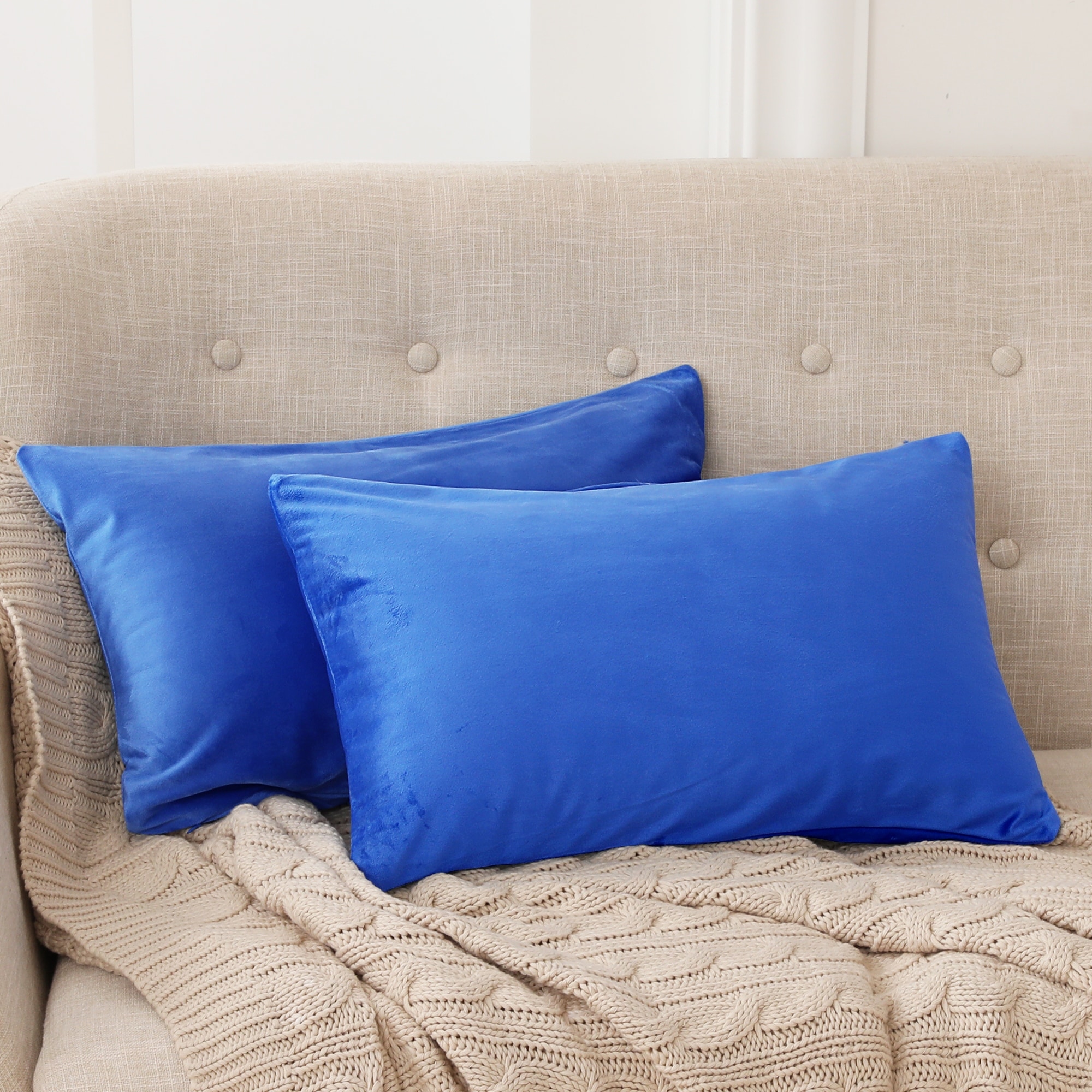 Deconovo Velvet Soft Throw Pillow Covers 2 PCS (Cover Only)