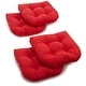 preview thumbnail 43 of 70, 19-inch Twill U-shaped Chair Cushion (Set of 1, 2, or 4) - 19 x 19 Set of 4 - Red