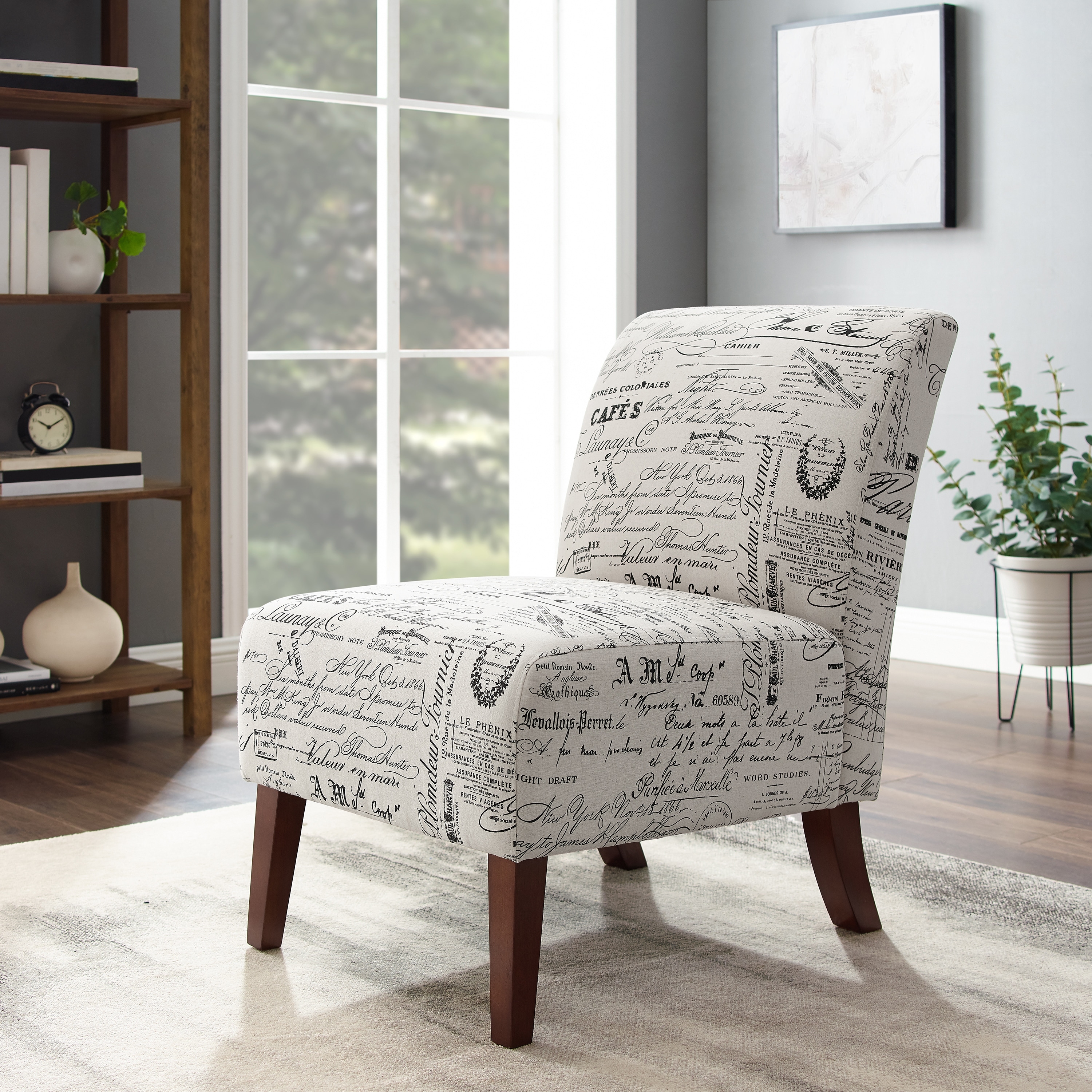 Linon Porch & Den Bonner Written Text Print Accent Chair