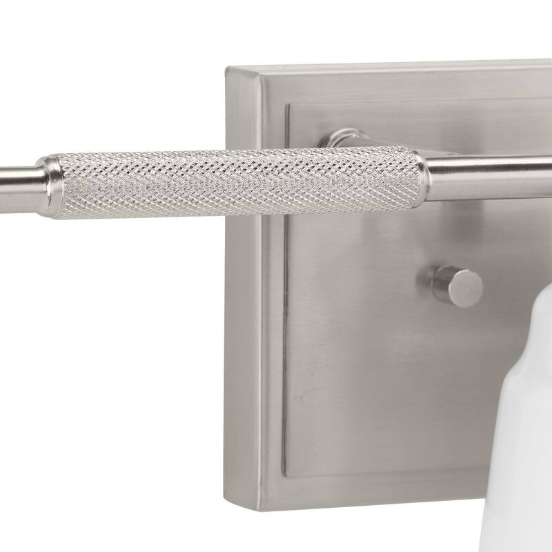 Spenser Collection Three-Light Brushed Nickel Industrial Vanity Light - 23.37 in x 5.5 in x 7.62 in