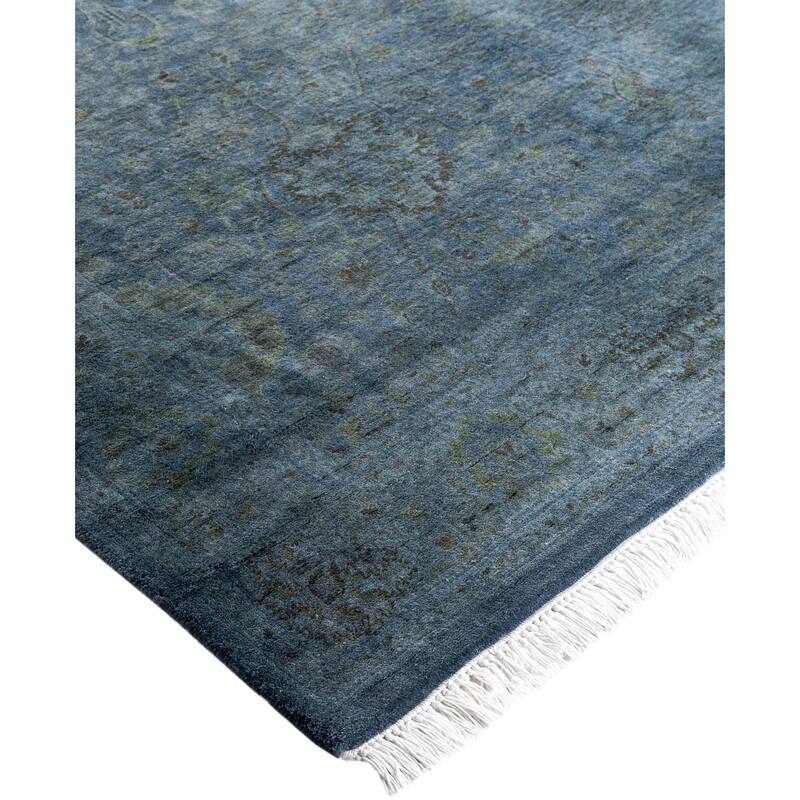 Overdyed One-of-a-Kind Hand-Knotted Runner Rug - Gray - 2' 7" x 9' 7"