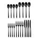 preview thumbnail 2 of 4, Cambridge Beacon Black Satin 20-Piece Flatware Set