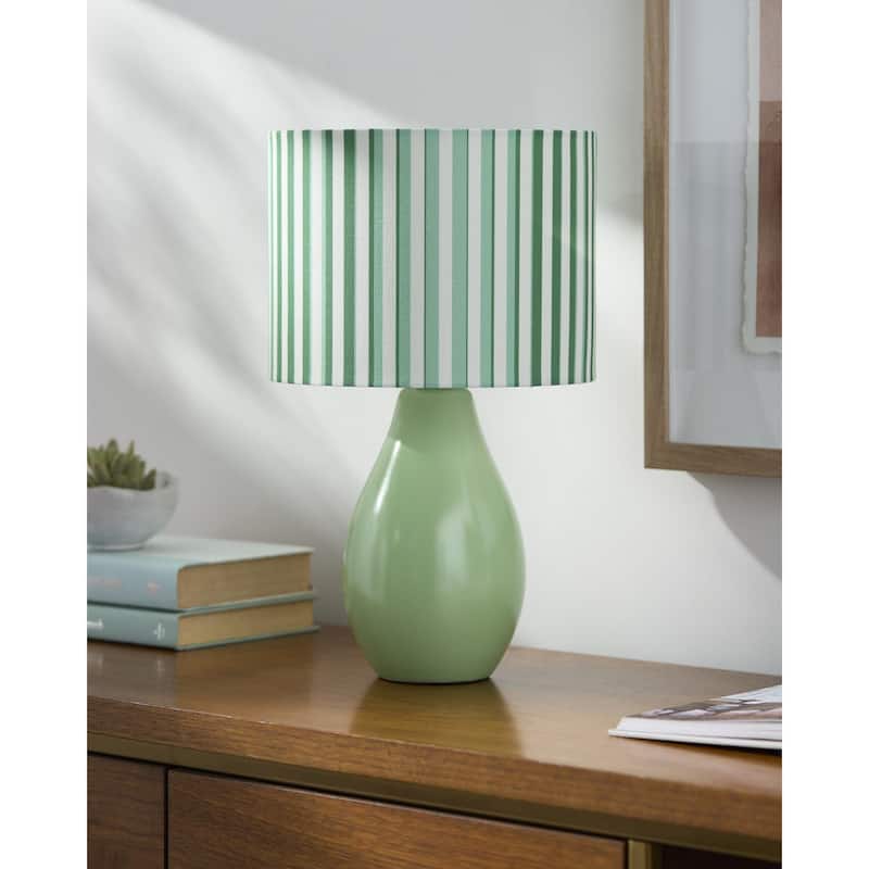 Livabliss Melbu Modern Accent Table Lamp - 15"H x 9"W x 9"D - Green