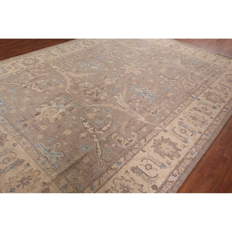 Oushak Turkish Area Rug Vegetable Dye Handmade Wool Carpet - 8'8" x 11'8"