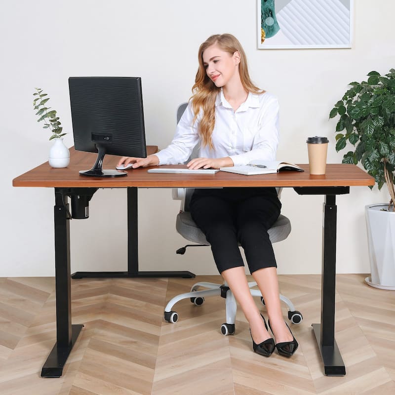 BRODAN Electric Standing Desk, Adjustable Height Office Desk, L Shape