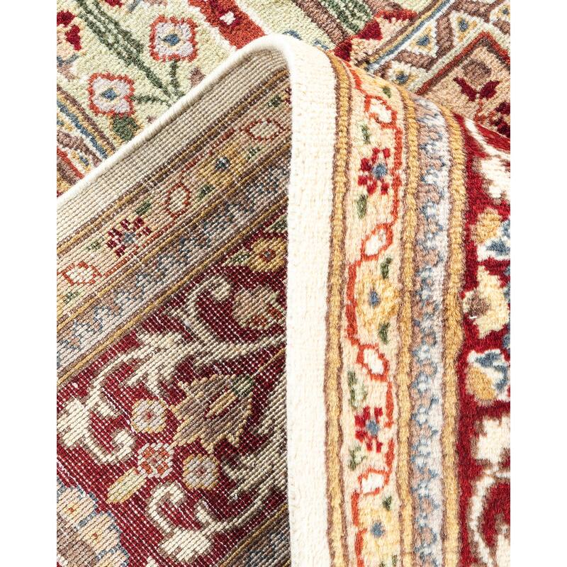 Overton Hand Knotted Wool Vintage Inspired Traditional Mogul Ivory Area Rug - 8' 3" X 5' 2"