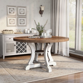 Farmhouse 120cm Round Pedestal Table - Any Colour - FURNITURE - DINING ROOM  - Dining Table