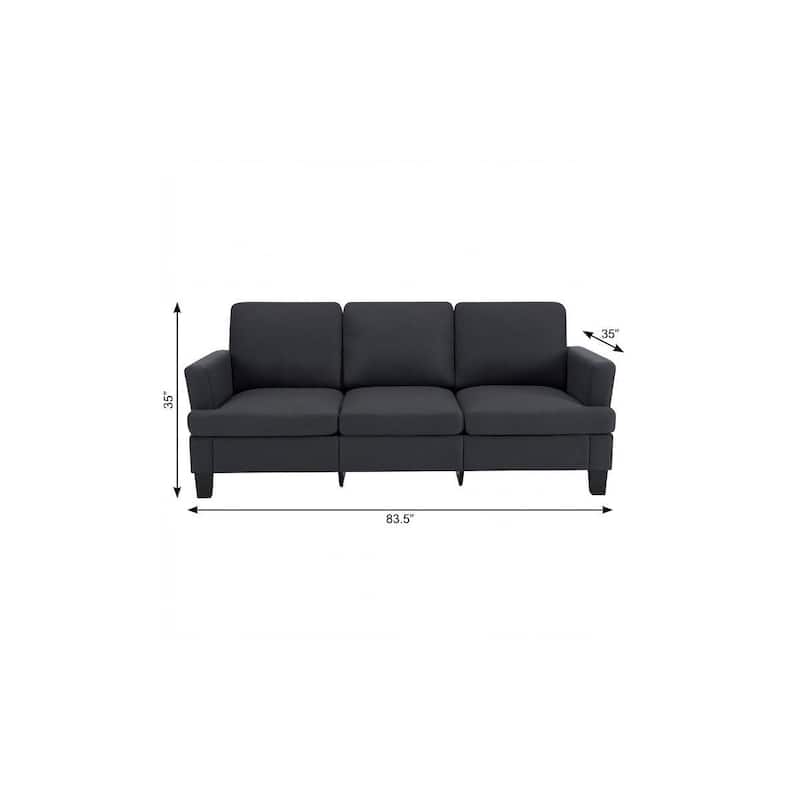 HomeRoots 84" Dark Gray Linen Sofa