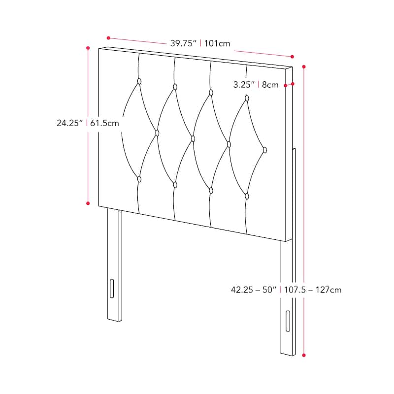 CorLiving Twin Size Valencia Tufted Headboard