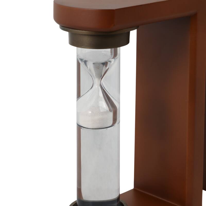 Decorative Hourglass Sand Timer Bookends - Set of 2, 8", Brown - 10.0"