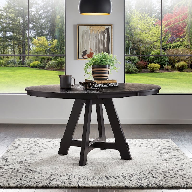 Harstad Wood Finish Extendable Round Dining Table by iNSPIRE Q Modern