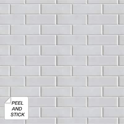 NextWall Subway Tile Peel and Stick Removable Wallpaper - 20.5 in. W x 18 ft. L