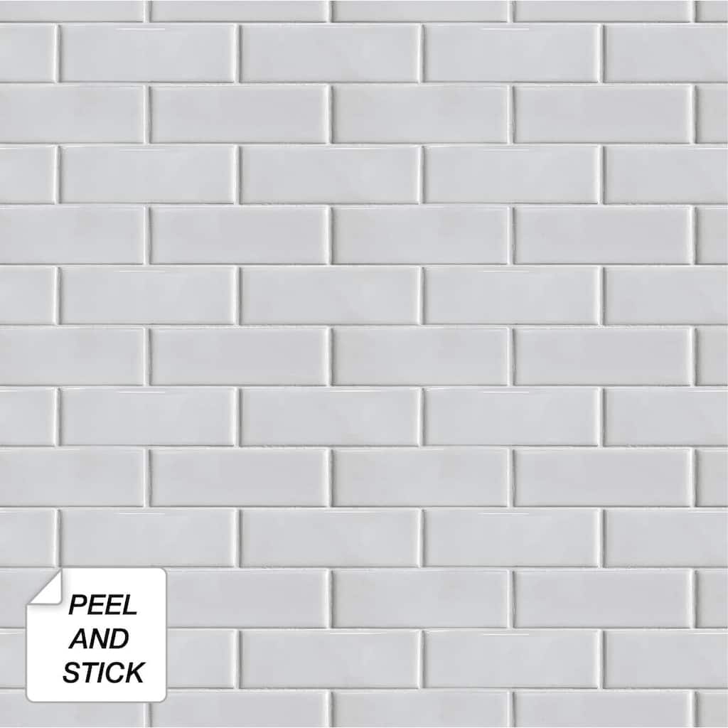 NextWall Subway Tile Peel and Stick Removable Wallpaper - 20.5 in. W x 18 ft. L