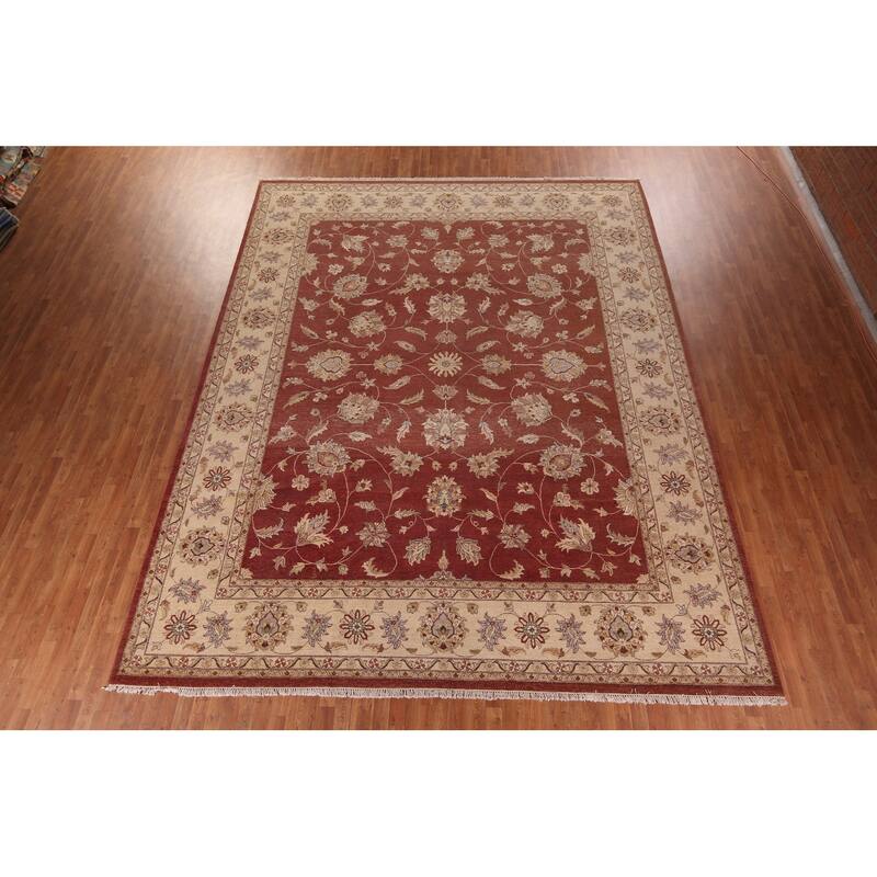 All-Over Floral Peshawar Oriental Large Area Rug Handmade Wool Carpet - 11'8" X 15'0"