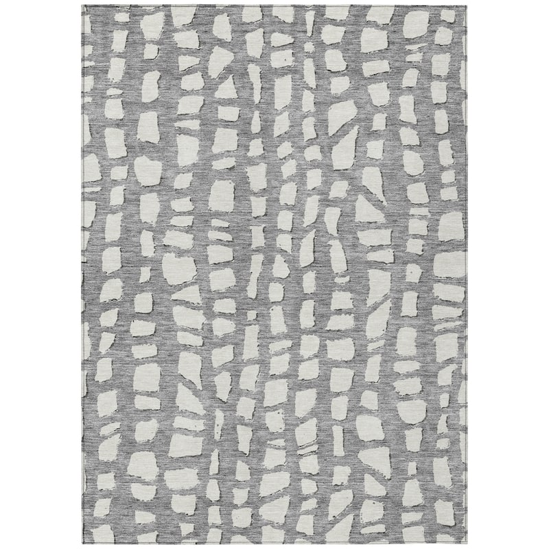 Machine Washable Indoor/ Outdoor Chantille Modern Abstract Rug