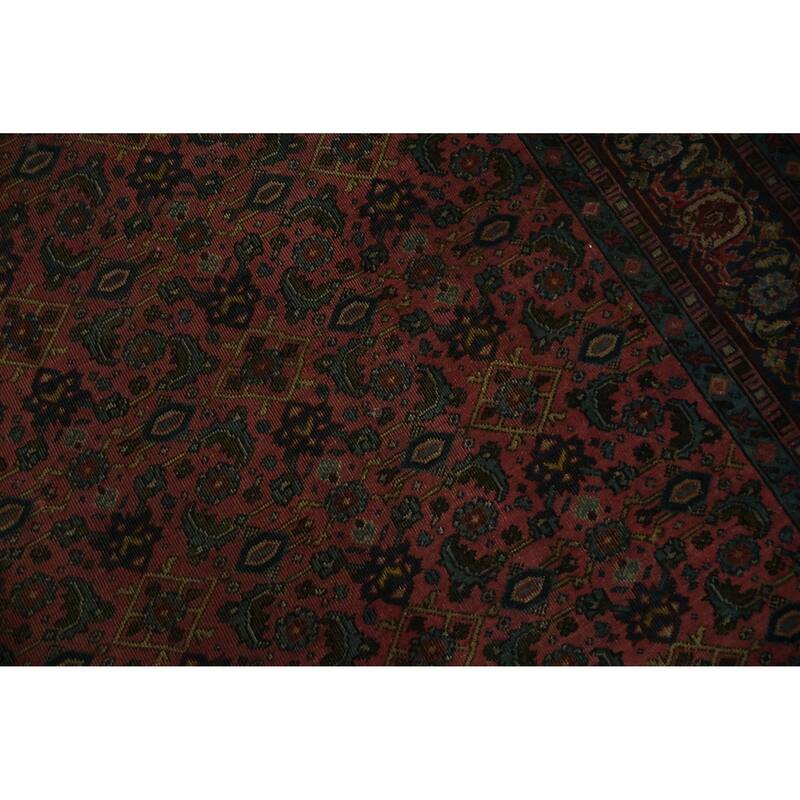 Hand Knotted Oriental 100% Wool Carpet Traditional Floral Pink Mahal Area Rug - 10' 11'' X 8' 9''