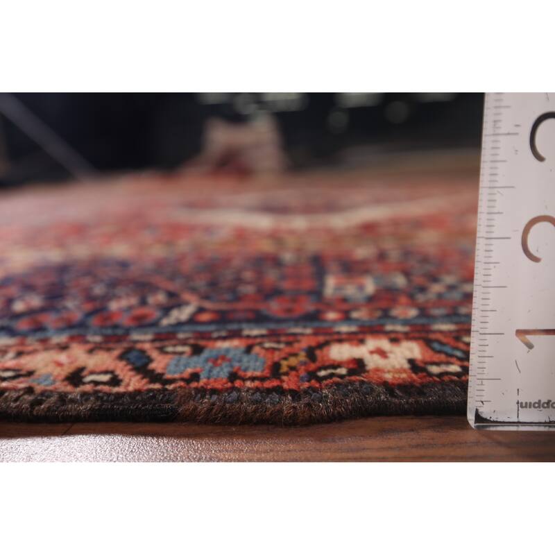 Tribal Geometric Red Gharajeh Persian Area Rug Handmade Wool Carpet - 4'11"x 6'4"