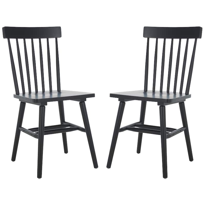 SAFAVIEH HOME Aziel Spindle Dining Chair (Set of 2) - 16"W x 20"D x 34"H - Matte Black