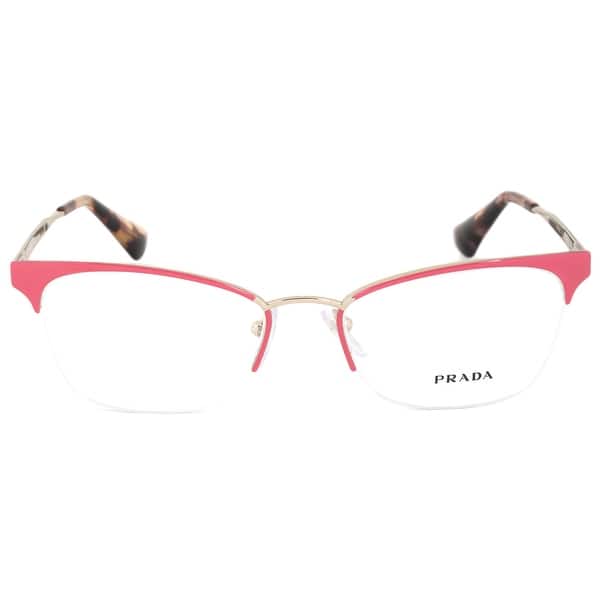 Shop Prada Cinema Pr65qv Pdn1o1 Semi Rimless Cat Eye Eyeglasses