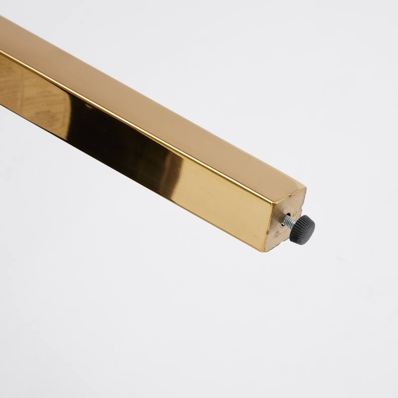 GDF Studio- Rayon Chenille Upholstered Dining Chair with Tufted Back & Golden Metal Base, Set of 2