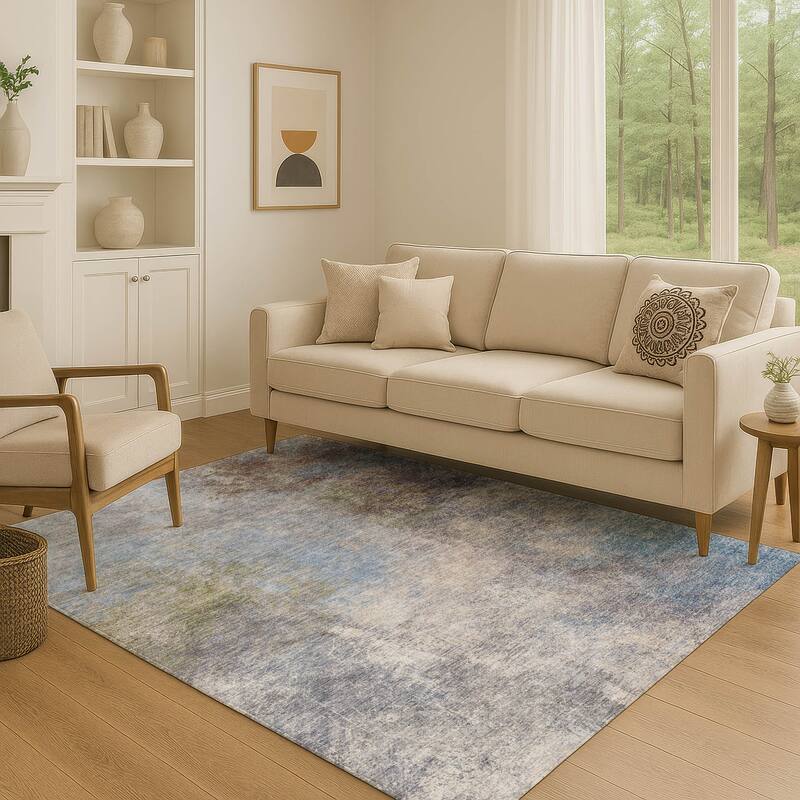 Premium Washable Super Soft Ombre Solid Mayfield Rug - Denim - 8' x 10'