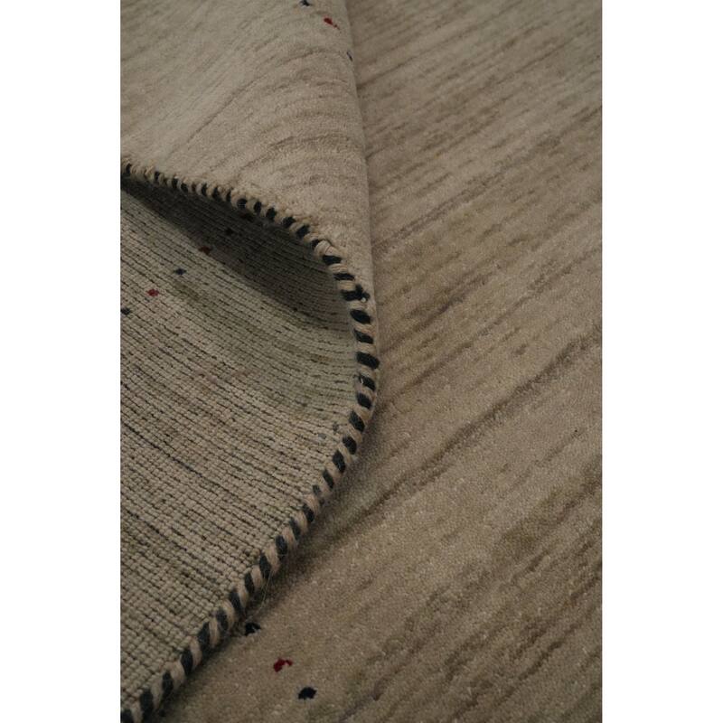 Hand Knotted Oriental 100% Wool Carpet Tribal Tribal Beige & Ivories Gabbeh Area Rug - 9' 9'' X 7' 10''