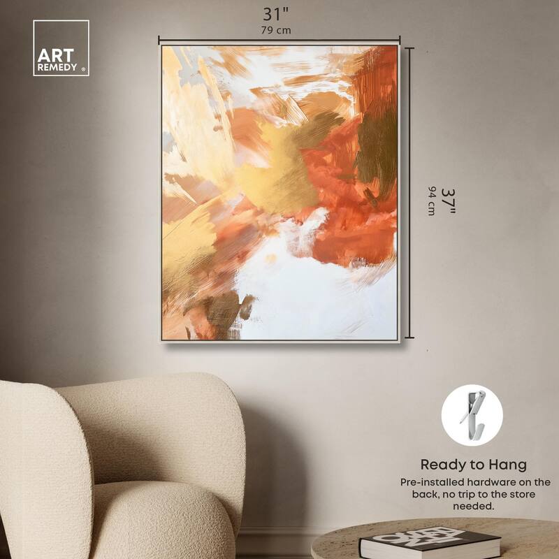 Golden Yellow Citrus Burst I Canvas by Art Remedy