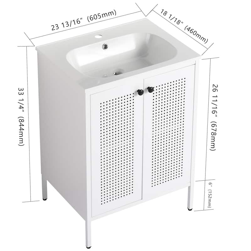 Bathroom Vanity With Sink In 30 Inch, Freestanding Bathroom Vanity With Soft Close Door