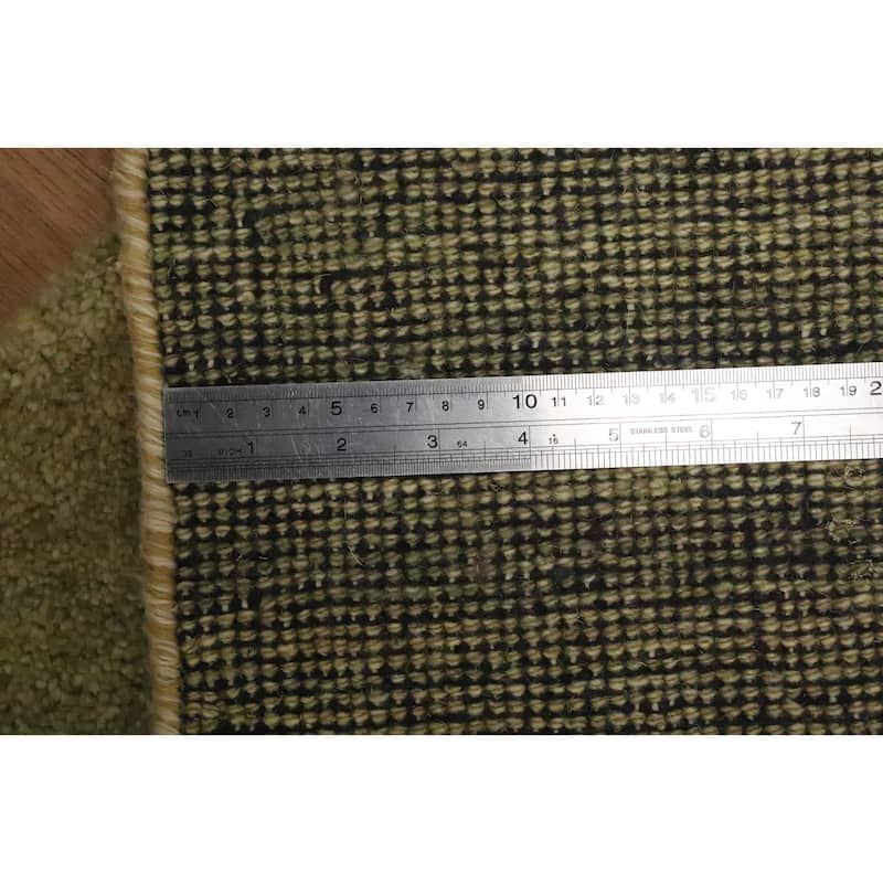 Hand Knotted Oriental 100% Wool Carpet Modern Solid Green Gabbeh Area Rug - 3' 3'' X 2' 2''
