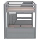 preview thumbnail 16 of 34, Wood Convertible Full Size Bunk Bed with Storage Staircase,Bedside Table and 3 Drawers