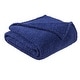preview thumbnail 14 of 17, My World Cloud Sherpa Blanket Full/Queen - Navy