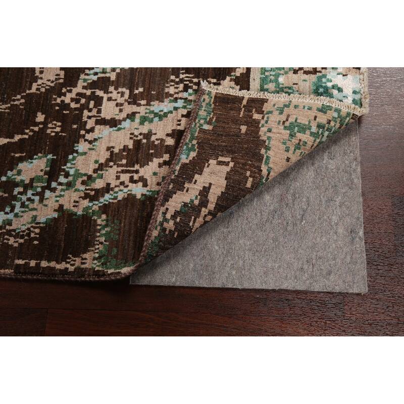 Wool/ Silk Abstract Artistic Modern Oriental Runner Rug Hand-knotted - 2'6" x 10'1"