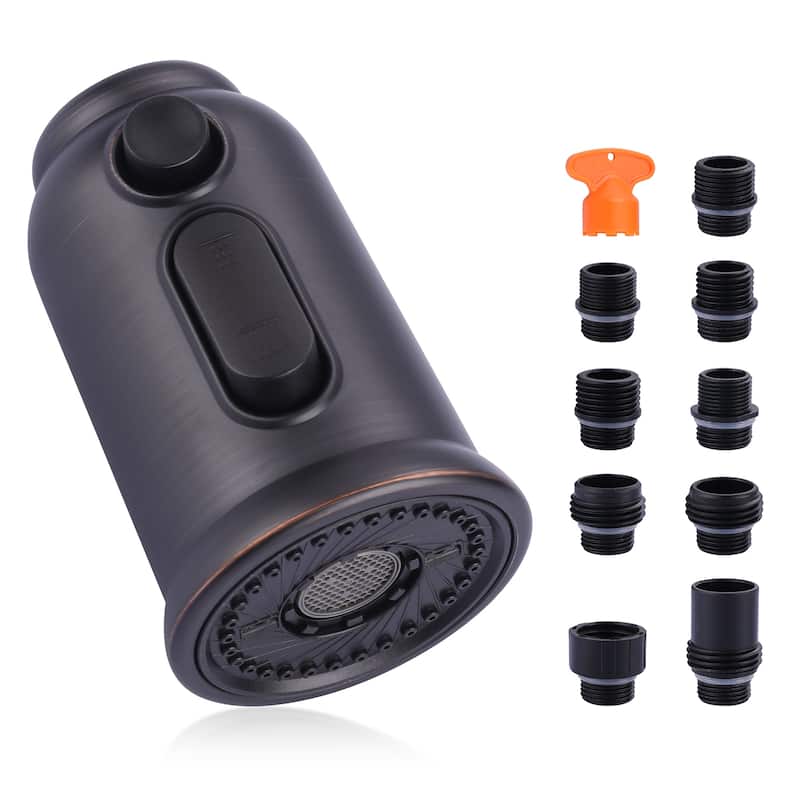 Pull Down Kitchen Faucet Head Replacement with 9 Adapter Kit - Oil Rubbed Bronze