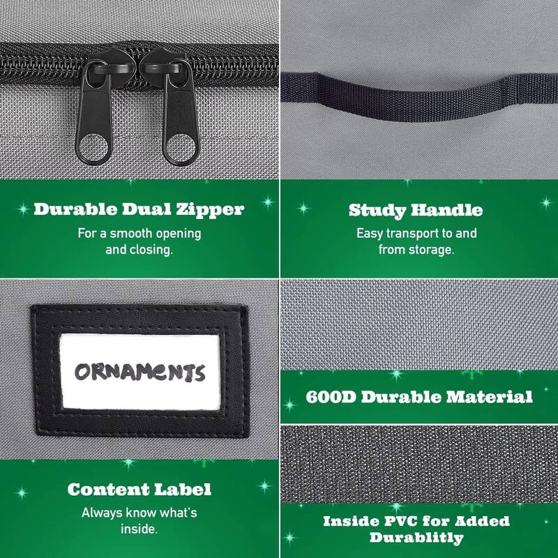 Premium Christmas Ornament Storage Box - Hold Up to 72 - 3 Inch Ornaments, + 8 Side Slots for Figurines, Nutcrackers, etc.