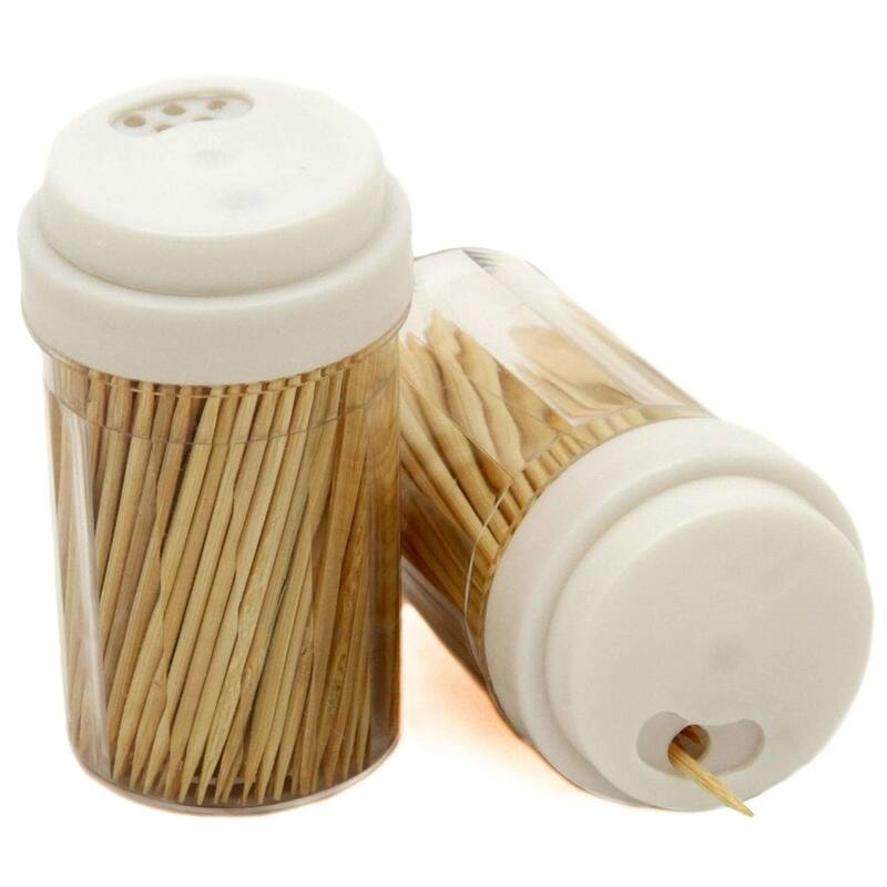 Chef Craft 2pc Select Toothpick Container Holders with 500 Natural Bamboo Toothpicks - 1 Set
