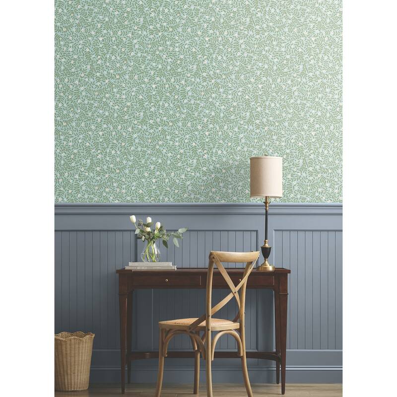 Rifle Paper Co. Elodie Light Blue Petite Floral Premium Peel + Stick Wallpaper