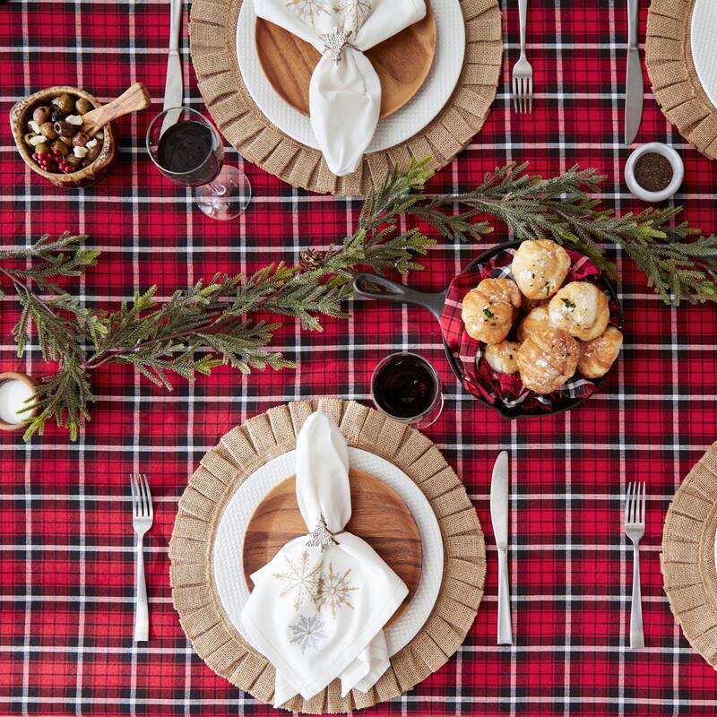 Glad Tidings Plaid Tablecloth 70 Round
