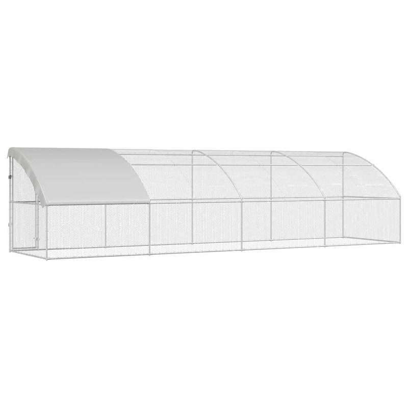 vidaXL Chicken Cage Silver 400/600/800 x 200 x 198.5 cm Galvanized steel