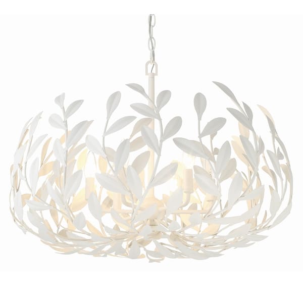 slide 2 of 11, Crystorama Lighting Group 533 Broche 6 Light 27" Wide Taper Candle Matte White