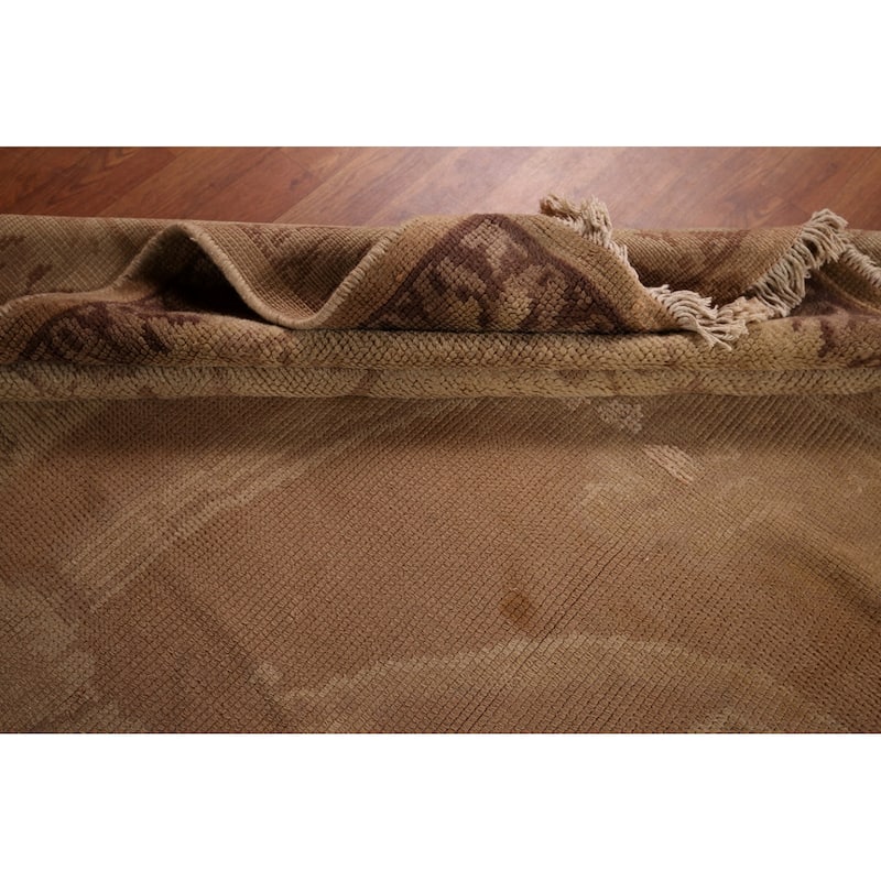 Antique Vegetable Dye Oushak Large Turkish Rug Handmade Wool Carpet - 16'7" x 19'3"